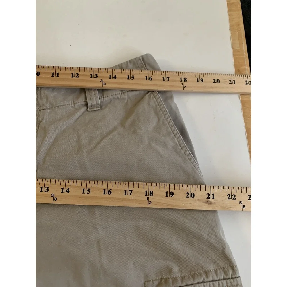 Banana Republic Men Pants 33x26 Khaki Baggy Skater Wide Leg Relaxed Pocket Cargo